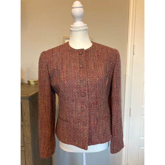 lombardi inc | Vintage Tweed Heathered Mauve Mohair Woolblend Blazer | 6 - Picture 3 of 12